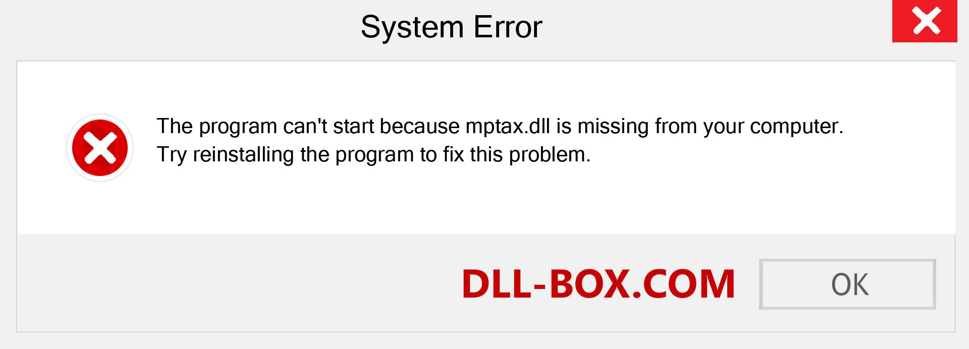  mptax.dll file is missing?. Download for Windows 7, 8, 10 - Fix  mptax dll Missing Error on Windows, photos, images