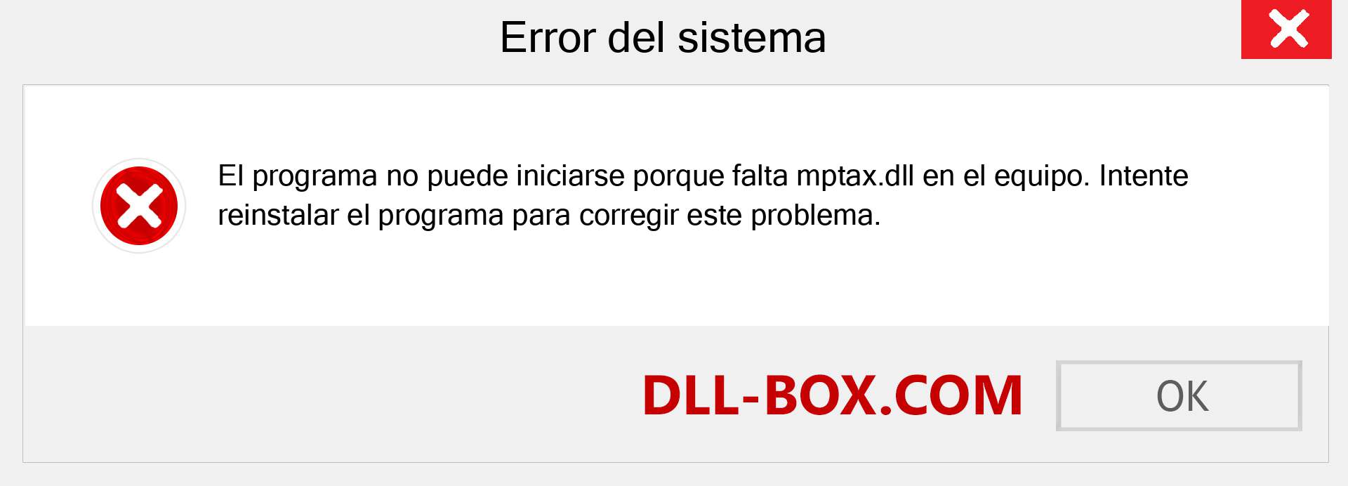 ¿Falta el archivo mptax.dll ?. Descargar para Windows 7, 8, 10 - Corregir mptax dll Missing Error en Windows, fotos, imágenes